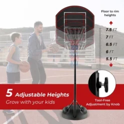 Costway 5.5-7.5FT Adjustable Portable Basketball Goal System With Shatterproof Backboard -Costway GUEST c82b5339 47ba 471b 86ae aadec0c21c9d