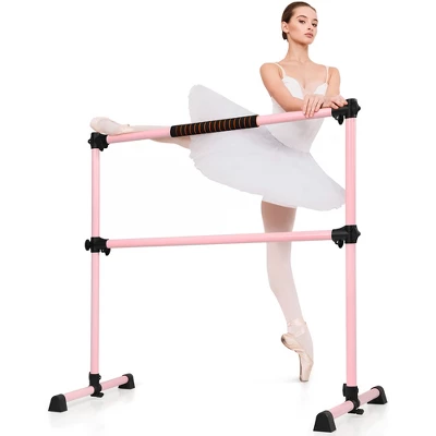 Costway Portable Ballet Barre 4ft Freestanding Adjustable Double Dance Bar SilverPinkPurple 12 Costway Portable Ballet Barre 4ft Freestanding Adjustable Double Dance Bar SilverPinkPurple - Image 10