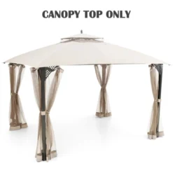 10' X 12' Patio Gazebo Replacement Top Cover 2-Tier Canopy CPAI-84 Outdoor -Costway GUEST ca62868a cca2 4d1b b842 d1c8b05c3e33
