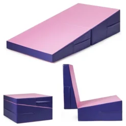 Costway Incline Gymnastics Exercise Mat Folding Wedge Ramp Fitness Mat Tumbling Pink -Costway GUEST ca71712e de38 4bc6 b919 e781dea44ff4