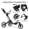Costway Folding Golf Push Cart Swivel W/Adjustable Handle Grey -Costway GUEST cb13ba63 85ed 4ead a9b0 e55e74c0a49a