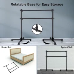 Costway 4FT Portable Double Freestanding Ballet Barre Dancing Stretching SilverBlack -Costway GUEST ccde935a 7c6f 4167 b7c4 2680dec8946e