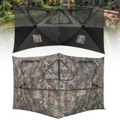 Costway Turkey Hunting Ground Blind 2-Panel Pop Up Fence With 3 Shoot Through Ports