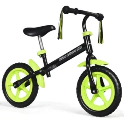 Costway 12'' Toddler Balance Bike No Pedal Bicycle With Fenders Adjustable Seat For 2-5 Years Old YellowGreen -Costway GUEST cd093a93 b788 4ca7 b9d5 9205f506e0b2