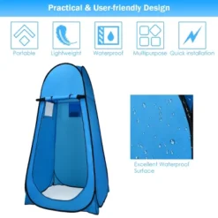 Costway Portable Pop Up Camping Fishing Bathing Shower Toilet Changing Tent Room Blue -Costway GUEST ce036d36 9baf 49ba bdef b6eef959d706