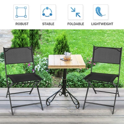 Costway Set Of 4 Outdoor Patio Folding Chairs Camping Deck Garden Pool Beach Furniture 8 Costway Set Of 4 Outdoor Patio Folding Chairs Camping Deck Garden Pool Beach Furniture - Image 6