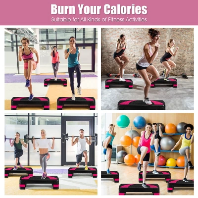 Costway 31'' Aerobic Ex Ercise Stepper Cardio Trainer 3 In 1 Adjustable Height 4'' - 6'' - 8'' 6 Costway 31'' Aerobic Ex Ercise Stepper Cardio Trainer 3 In 1 Adjustable Height 4'' - 6'' - 8'' - Image 4