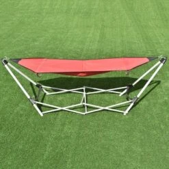 Costway Red Portable Folding Hammock Lounge Camping Bed Steel Frame Stand W/Carry Bag -Costway GUEST d10732e3 7e58 47dd 9ce7 a311d2137d02