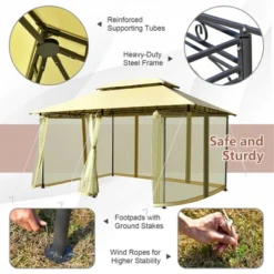 Costway 2-Tier 10'x13' Steel Gazebo Canopy Tent Shelter Patio Garden Outdoor Netting 20 Costway 2-Tier 10'x13' Steel Gazebo Canopy Tent Shelter Patio Garden Outdoor Netting -Costway GUEST d1145fcd aee3 4069 9a9a cf3490242194