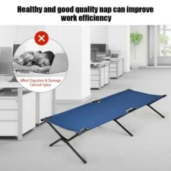 Costway Folding Camping Cot & Bed Heavy-Duty For Adults Kids W/ Carrying Bag 300LBS Blue -Costway GUEST d340cc9b d891 47b9 b319 e436cf1c78df