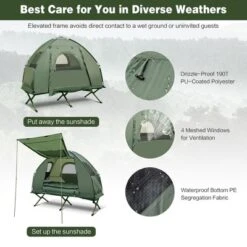 Costway 1-Person Compact Portable Pop-Up Tent/Camping Cot W/ Air Mattress & Sleeping Bag -Costway GUEST d399e6dc dbeb 4c6c 8400 761ec6559e80