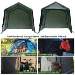 Costway 8'x14' Patio Tent Carport Storage Shelter Shed Car Canopy Heavy Duty Green -Costway GUEST d415640e 9d6a 40d2 87b1 6d27b79bc4b8