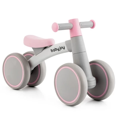 Babyjoy Baby Balance Bikes W/4 Wheels For 12-36 Months Toddler Mini Bike PinkBlueGrey 14 Babyjoy Baby Balance Bikes W/4 Wheels For 12-36 Months Toddler Mini Bike PinkBlueGrey - Image 12