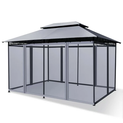 Costway 2-Tier 10'x13' Steel Gazebo Canopy Tent Shelter Patio Garden Outdoor Netting 14 Costway 2-Tier 10'x13' Steel Gazebo Canopy Tent Shelter Patio Garden Outdoor Netting - Image 12