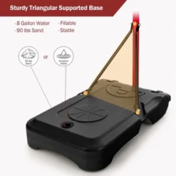 Height-Adjustable Basket Hoop, Portable Backboard System Stand With 2 Wheels, Fillable Base, Weather-Resistant Nylon Net -Costway GUEST d4f2bdcd 274c 46cf 8f95 339d8660488d