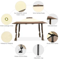 Costway 13'x13' Gazebo Canopy Shelter Awning Tent Patio Garden Outdoor Companion -Costway GUEST d4f68668 47df 40a3 b72f 38b75dbe6750