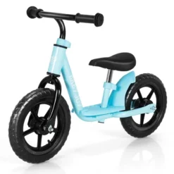 Babyjoy 11'' Kids Balance Bike W/ Footrest No Pedal Toddler Training Bike WhiteBlueBlack -Costway GUEST d5325365 d3e9 453b 967b 34688ea06240