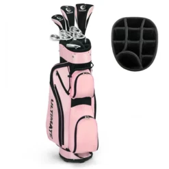 Ladies Womens Complete Golf Clubs Set 10 Pieces Includes Alloy Driver RedBlackPink -Costway GUEST d662b74e 3f31 42fa 84fe 18339a0da7c0