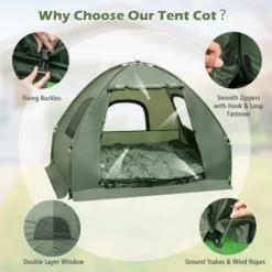 Costway 2-Person Compact Portable Pop-Up Tent/Camping Cot W/ Air Mattress & Sleeping Bag -Costway GUEST d68de0e3 00e7 42ab a2ca 70f43d94fc2f