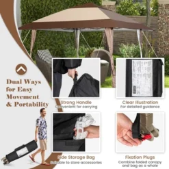 Costway 13'x13' Patio Pop-Up Gazebo Canopy Tent Portable Instant Sun Shelter Coffee 18 Costway 13'x13' Patio Pop-Up Gazebo Canopy Tent Portable Instant Sun Shelter Coffee -Costway GUEST d7941757 2ec4 48fb b8d2 cc9ccf71ecd6