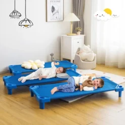 Costway Pack Of 6 Kids Stackable Naptime Cot 52'' L X 23'' W Daycare Rest Mat -Costway GUEST db491c27 39b7 4a43 bb0c cf62d4f870c6