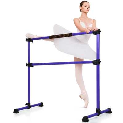 Costway Portable Ballet Barre 4ft Freestanding Adjustable Double Dance Bar SilverPinkPurple 13 Costway Portable Ballet Barre 4ft Freestanding Adjustable Double Dance Bar SilverPinkPurple - Image 11
