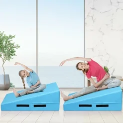 Costway Incline Gymnastics Mat Wedge Ramp Gym Fitness Skill Shape Tumbling Mat W/Handles -Costway GUEST de27a88e 0958 479a a8e0 f3d57df29957