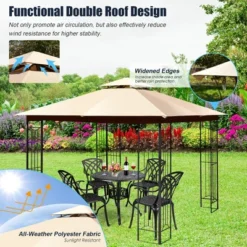 Costway 10' X 10' Patio Canopy Gazebo Outdoor 2-Tier Steel Tent Heavy-Duty L-Shaped -Costway GUEST ded551de 64c9 4bb4 a120 abd75b5ba0a0