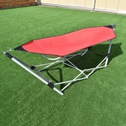 Costway Red Portable Folding Hammock Lounge Camping Bed Steel Frame Stand W/Carry Bag -Costway GUEST dfe73d6b 16d7 47d8 8d8a abdf0edc168c