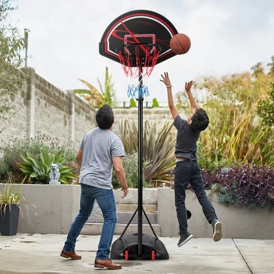 Costway 5.6-7.5FT Height Adjustable Basketball Hoop System Stand W/Wheels Adults & Youth 9 Costway 5.6-7.5FT Height Adjustable Basketball Hoop System Stand W/Wheels Adults & Youth - Image 7
