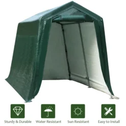 Costway 7'x12' Patio Tent Carport Storage Shelter Shed Car Canopy Heavy Duty Green -Costway GUEST e17f21e2 2ceb 4cce 81b6 9f4c02ea81d5