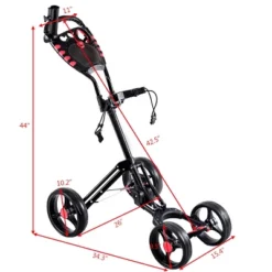 Costway Folding 4 Wheel Golf Pull Push Cart Trolley Club Umbrella Scorecard Drink Holder -Costway GUEST e2d01a28 0235 454b b39a 3ef442d476f7