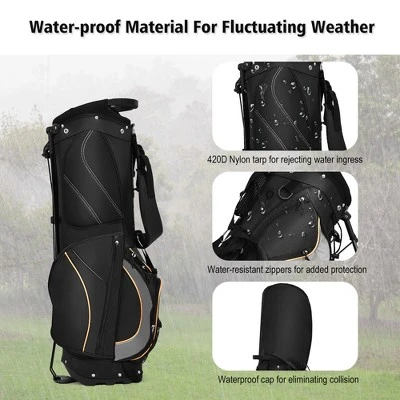 Costway Golf Stand Bag Portable Lightweight Golf Carry Club Bag W/ 8-way Divider 9 Costway Golf Stand Bag Portable Lightweight Golf Carry Club Bag W/ 8-way Divider - Image 7
