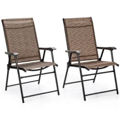 Costway 2PCS Outdoor Patio Folding Chair Camping Portable Lawn Garden W/Armrest -Costway GUEST e32d6516 945b 437f 8ae9 6bd74bf819f6