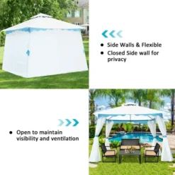 Costway 2 Tier 10'x10' Patio Gazebo Canopy Tent Steel Frame Shelter Awning W/Side Walls 18 Costway 2 Tier 10'x10' Patio Gazebo Canopy Tent Steel Frame Shelter Awning W/Side Walls -Costway GUEST e4052ad2 7fd0 47b1 9fff c0747046cc4a