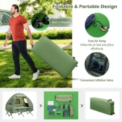 Costway 2-Person Compact Portable Pop-Up Tent/Camping Cot W/ Air Mattress & Sleeping Bag -Costway GUEST e5ffad8b 419c 4e2f bdb7 253c8f73b8e2