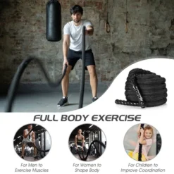 Costway 30FT/40FT/50FT Battle Rope 1.5'' Diameter Exercise Rope W/Anchor Strap Kit 14 Costway 30FT/40FT/50FT Battle Rope 1.5'' Diameter Exercise Rope W/Anchor Strap Kit -Costway GUEST e6342b45 863f 4b84 b07c 51534c242cd9