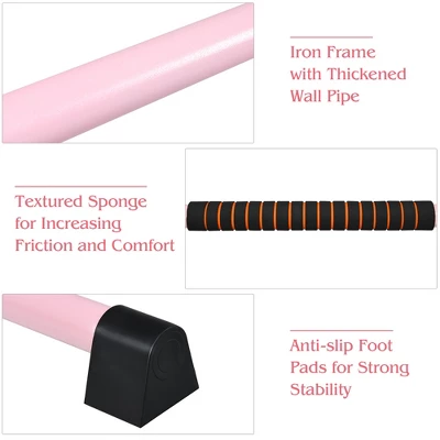 Costway Portable Ballet Barre 4ft Freestanding Adjustable Double Dance Bar SilverPinkPurple 8 Costway Portable Ballet Barre 4ft Freestanding Adjustable Double Dance Bar SilverPinkPurple - Image 6