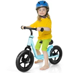 Babyjoy 11'' Kids Balance Bike W/ Footrest No Pedal Toddler Training Bike WhiteBlueBlack -Costway GUEST e8a6367a 9e49 48a6 a641 4c67fa134676