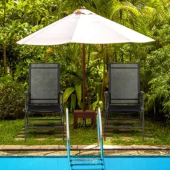 Costway Set Of 2 Patio Folding Chair Recliner Adjustable Black -Costway GUEST e954d990 737c 49e6 b40c d4bf81cfe8a1