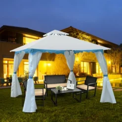 Costway 2 Tier 10'x10' Patio Gazebo Canopy Tent Steel Frame Shelter Awning W/Side Walls 15 Costway 2 Tier 10'x10' Patio Gazebo Canopy Tent Steel Frame Shelter Awning W/Side Walls -Costway GUEST e969f330 a134 4669 a7a7 afaf2de3d3f8