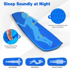 Costway Inflatable Sleeping Pad, Self Inflating Camping Mattress W/Carrying Bag GreenBlue -Costway GUEST e99d3a62 eb1f 43d4 b3b4 a61017d492f7