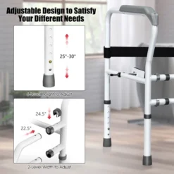 Toilet Safety Frame, Stand Alone Toilet Safety Rail W/ Adjustable Height & Width -Costway GUEST e9e602b2 80c7 4594 95c9 dab59b236776