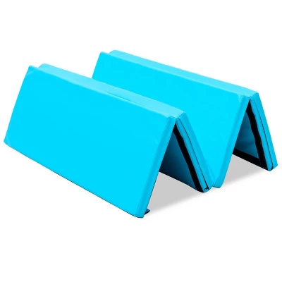 Costway 4'x6'x2'' Gymnastics Mat PU Thick Folding Panel Gym Blue 7 Costway 4'x6'x2'' Gymnastics Mat PU Thick Folding Panel Gym Blue - Image 5