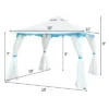 Costway 2 Tier 10'x10' Patio Gazebo Canopy Tent Steel Frame Shelter Awning W/Side Walls