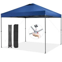 Costway Patio 10x10ft Outdoor Instant Pop-up Canopy Folding Tent Sun Shelter UV50+ Gray/Blue/White -Costway GUEST eb0048ab abf0 4f18 899f 93cff5ee156d