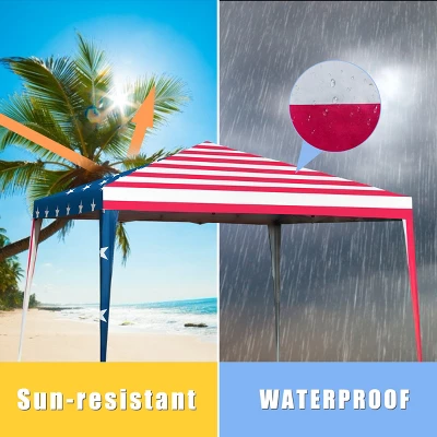 Costway 10'x10' Folding Pop Up Tent Gazebo Canopy Mesh Sidewall 6 Costway 10'x10' Folding Pop Up Tent Gazebo Canopy Mesh Sidewall - Image 4