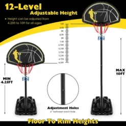 Costway 4.25-10FT Portable Adjustable Basketball Goal Hoop System With 2 Nets Fillable Base -Costway GUEST ec3f86bc da81 43ca 9899 54ff5aa7769d