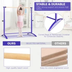 Costway 51'' Portable Freestanding Stretching Dancing Ballet Bar With4 Adjustable Heights -Costway GUEST ec884100 4b15 4af4 aeb9 c4d66bee57e8