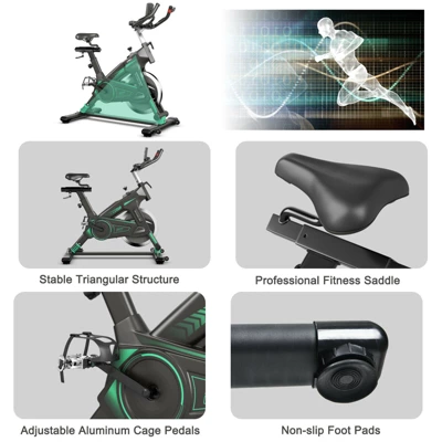 Costway Stationary Exercise Bike Cycling Bike W/33Lbs Flywheel Home Fitness Gym Cardio 11 Costway Stationary Exercise Bike Cycling Bike W/33Lbs Flywheel Home Fitness Gym Cardio - Image 9